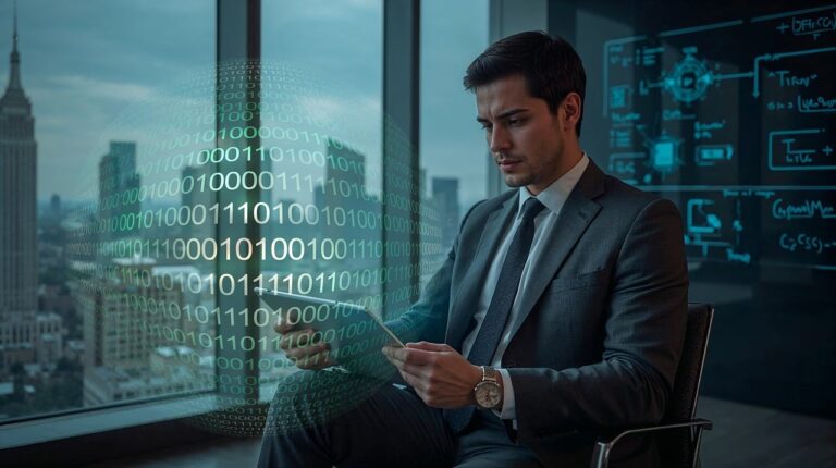 businessman, technology, data, digital, professional, office, finance, innovation, communication, internet, code, global, strategy, analysis, futuristic, work, connection, corporation, thinking, serious, ai generated